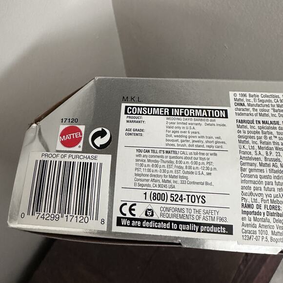 Wedding Day Barbie Doll Collector Edition 1996 Fashion Repro 1961 NIB Red Hair - Picture 12 of 16